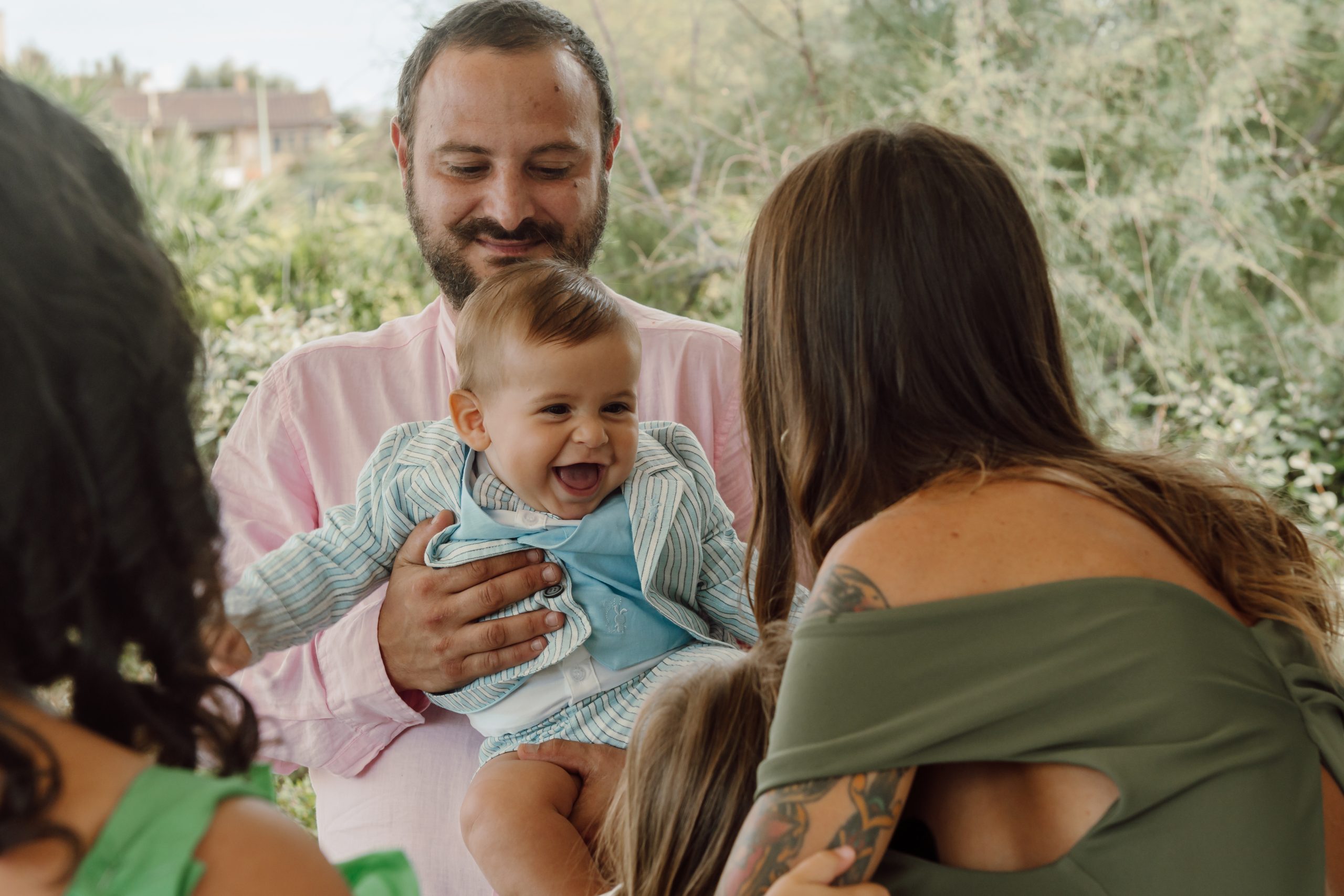 Famiglia durante il battesimo